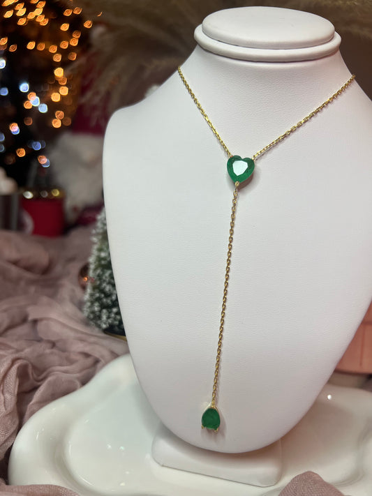 Green heart necklace